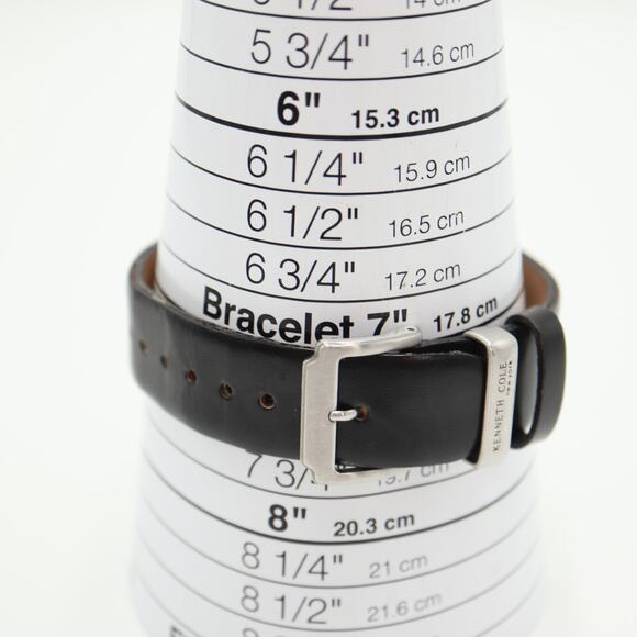 Kenneth Cole Full Calendar Unisex Watch 33mm Green Gray Square Dial New Battery - Picture 4 of 16